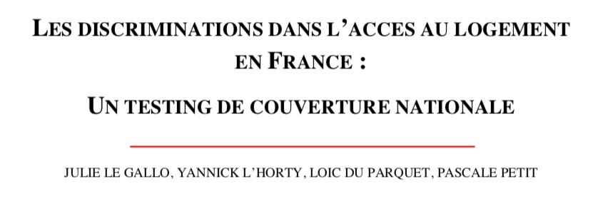 Les discriminations dans l'acces au logement en France : Un testing de couverture nationale