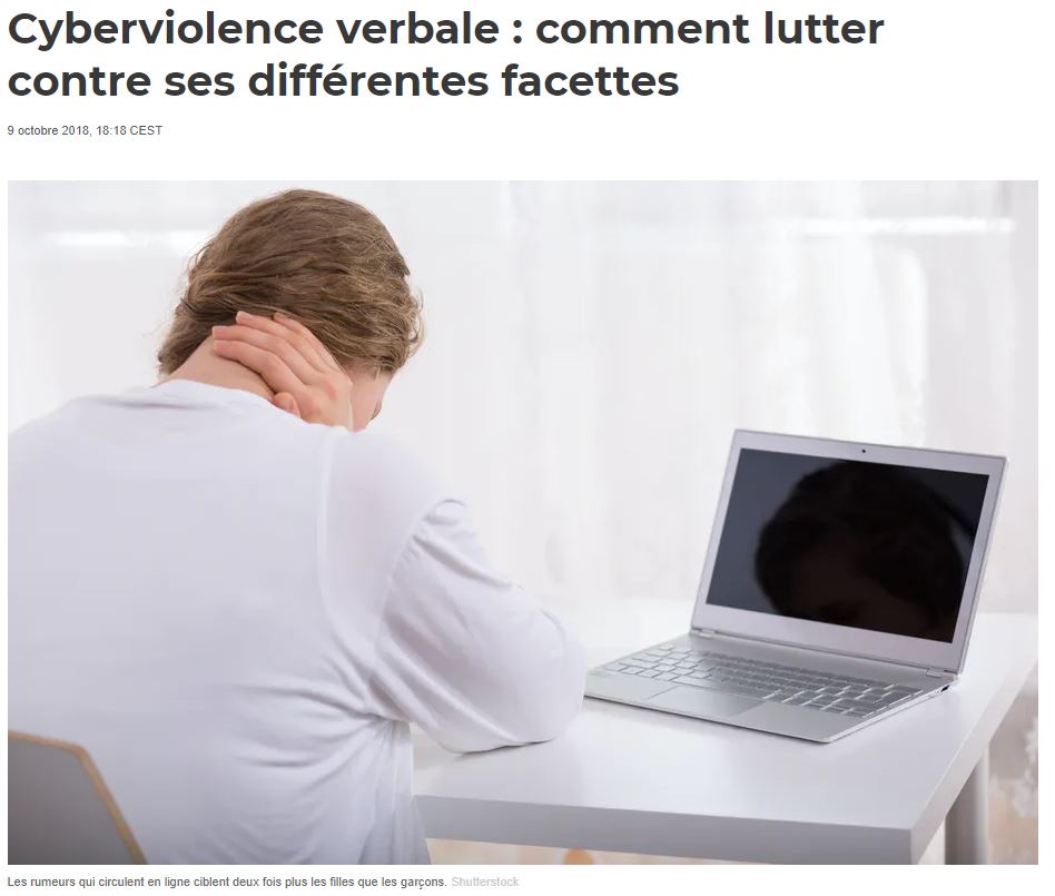 La cyberviolence verbale est la forme de violence la plus répandue au sein du web et des réseaux sociaux. Elle prend différentes formes : des insultes qui sont parfois envoyées par salves et qui relèvent du flaming, du roasting et de l’automutilation digitale, notamment chez les plus jeunes.

Ces violences peuvent être combattues de différentes manières : par voie juridique, par la modération et par le signalement des contenus discriminants et illicites, par l’éducation des plus jeunes à l’esprit critique, aux médias et à l’information ou encore à l’empathie.