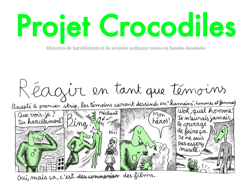 Projet Crocodiles : Histoires de harcèlement et de sexisme ordinaire mises en bandes dessinées