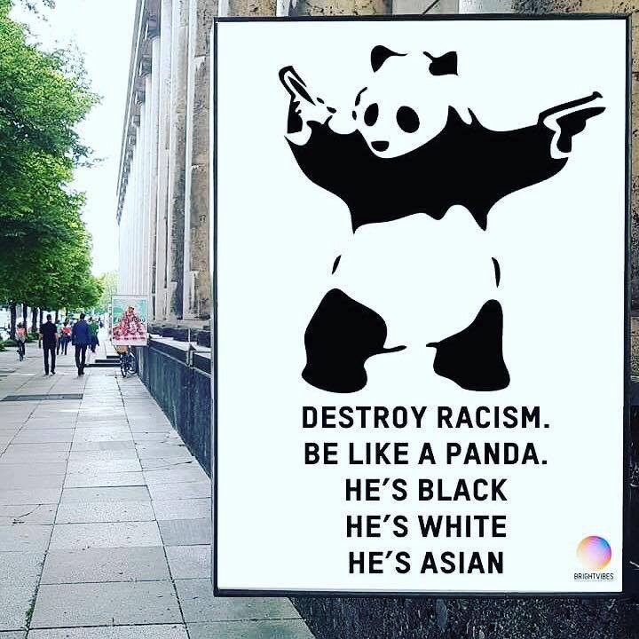 Pour détruire le racisme, soyez comme un panda : il est blanc, noir et asiatique !  